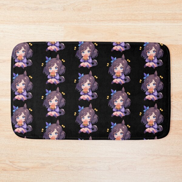 Item preview, Eishin Flash Uma Musume Pretty Derby Anime Girl Chibi Kawaii Burger Blue Bow Happy Moment designed and sold by mildaclairmo.