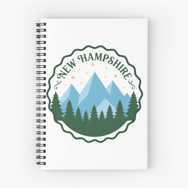 Item preview, New Hampshire Mountain Badge – Night Sky Forest Landscape Vintage Emblem Illustration designed and sold by CreativeHymms.