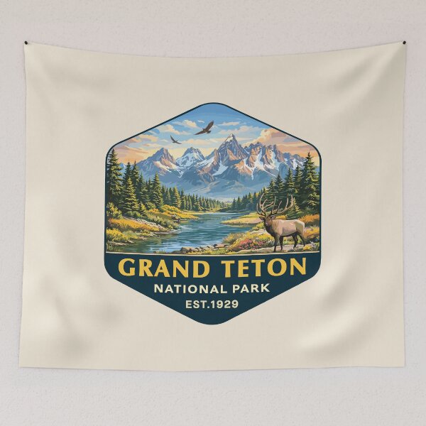 Item preview, Grand Teton National Park Retro Sticker designed and sold by Gideon Emmerich.