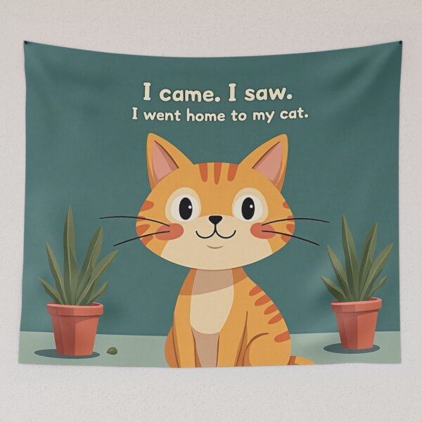 Item preview, I Came I Saw I Went Home to My Cat – Funny Cat Lover Design designed and sold by TroyTheTerrific.