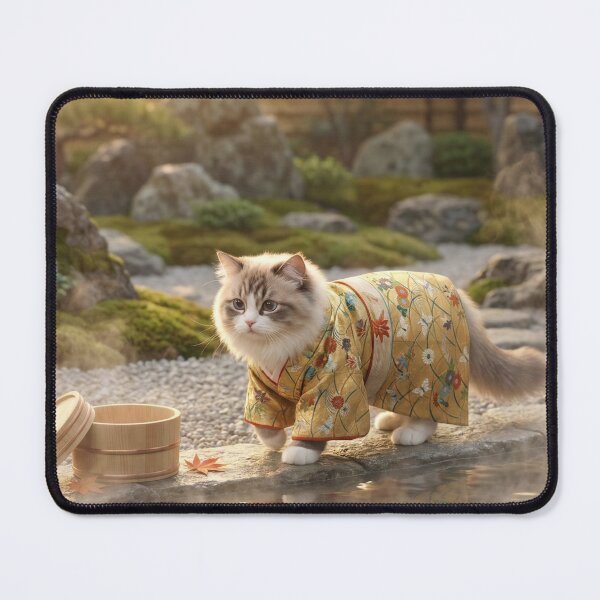 Item preview, Ragdoll Cat in Golden Kimono at Zen Hot Spring designed and sold by Auroracat2025.