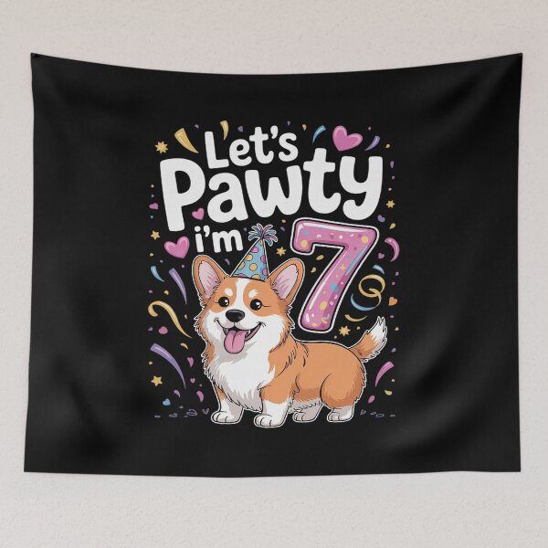 Item preview, 7th Birthday Corgi Dog Lover Pet 7 Years Old B-Day  designed and sold by RoyTill0Art.