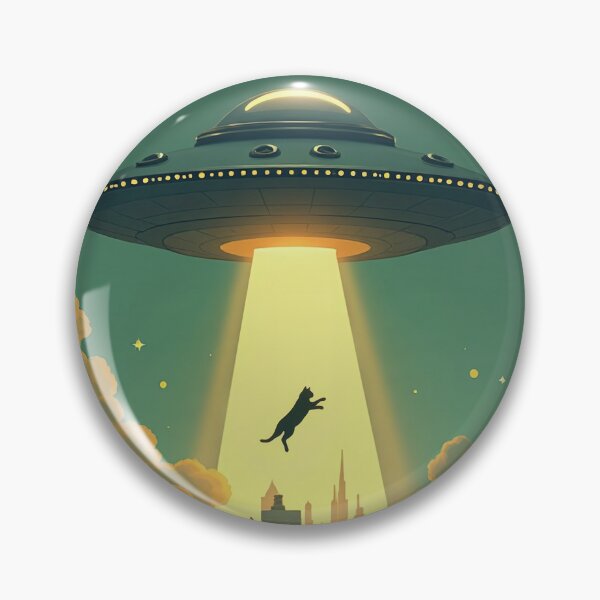 Item preview, Cat Abducted by UFO | Funny Alien Abduction Space Art designed and sold by cr6zym1nd.