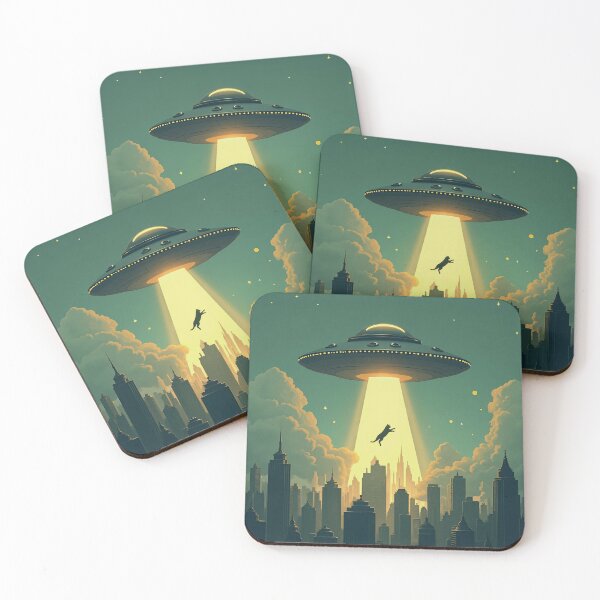 Item preview, Cat Abducted by UFO | Funny Alien Abduction Space Art designed and sold by cr6zym1nd.