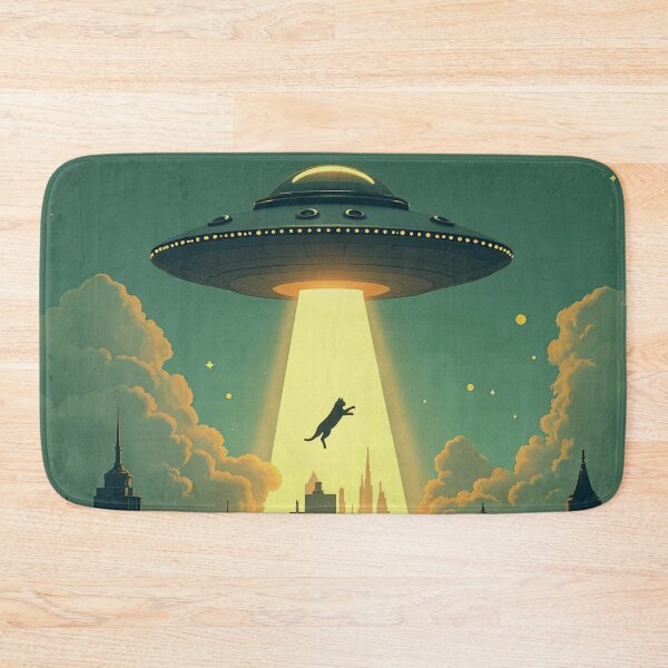Item preview, Cat Abducted by UFO | Funny Alien Abduction Space Art designed and sold by cr6zym1nd.