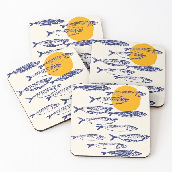 Item preview, Vintage Mackerel Sunset Minimal Illustration designed and sold by MaiZephyr.