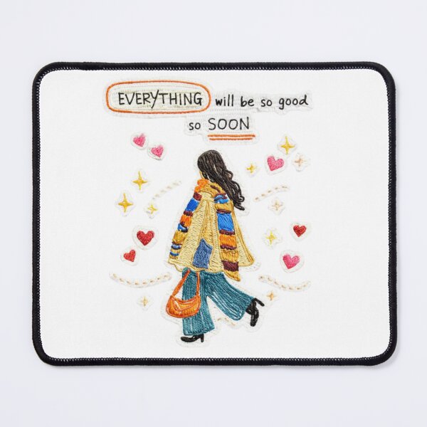 Item preview, Everything Will Be So Good So Soon – Embroidered Hope Quote Sticker designed and sold by Gurjeetpixelart.