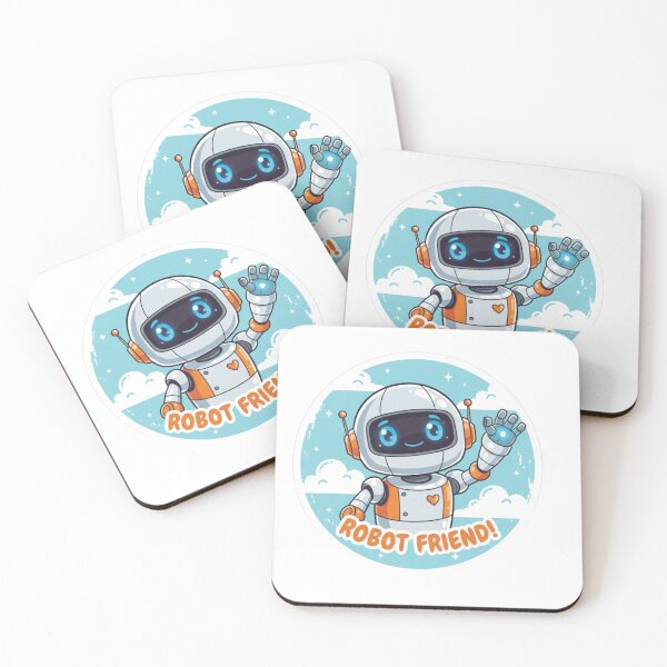 Item preview, Cute Robot Friend Cartoon Illustration – Friendly AI Robot Sticker & T-Shirt Design designed and sold by trendyart1112.