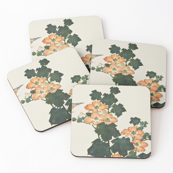 Item preview, Hokusai Hibiscus and Sparrow - Vintage Japanese Floral Art designed and sold by Open Canvas.