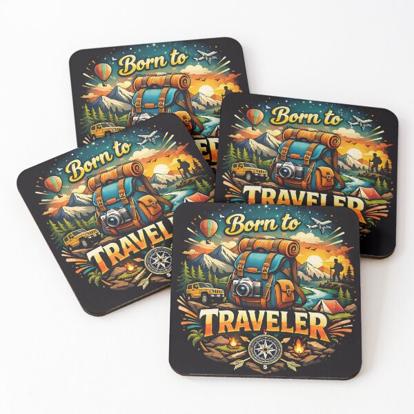 Item preview, Born To Travel - Adventure Backpacker Traveler T-Shirt Design designed and sold by UrbanEchoHub.