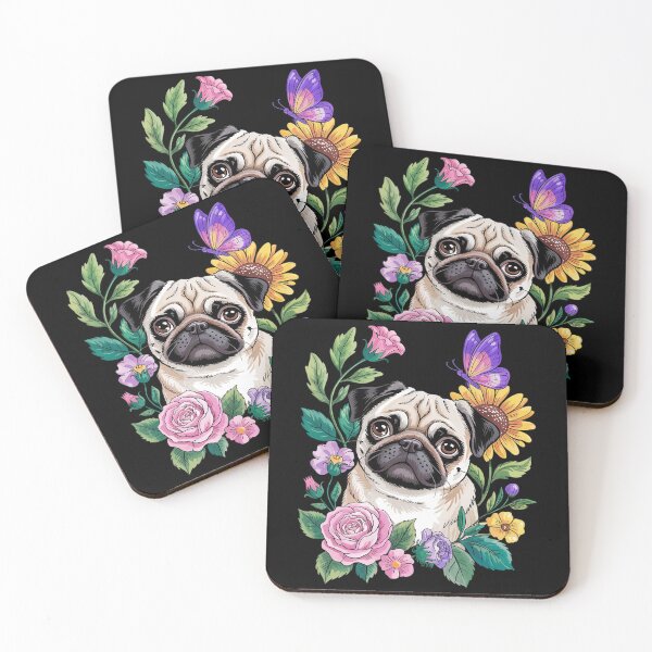 Item preview, Pug Dog Pug Face Flower Pug Lovers Owners Pug Mom Dad  designed and sold by MarryIsMonth.
