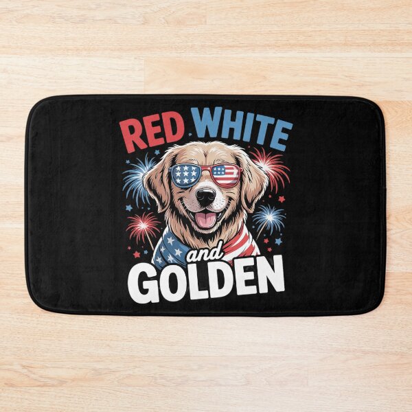 Item preview, Red White Golden 4th July Golden Retriever American Flag  designed and sold by MarryIsMonth.
