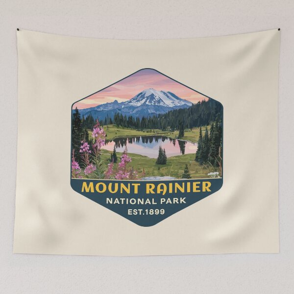 Item preview, Mount Rainier National Park Retro Sticker designed and sold by Gideon Emmerich.