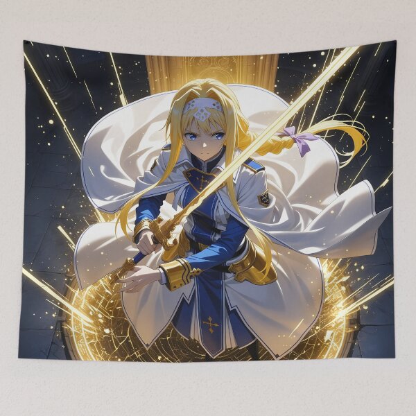 Item preview, Alice Zuberg Sword Art Online anime fantasy knight holy sword gold anime girl designed and sold by thedarvills.