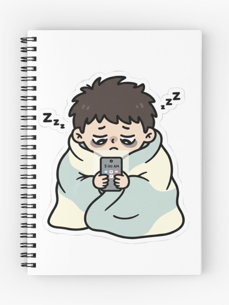 Thumbnail 1 of 3, Journal, Sleepy guy designed and sold by HazSticker.