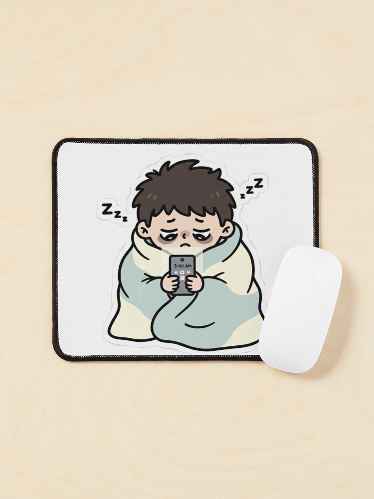 Thumbnail 1 of 5, Mouse Pad, Sleepy guy designed and sold by HazSticker.