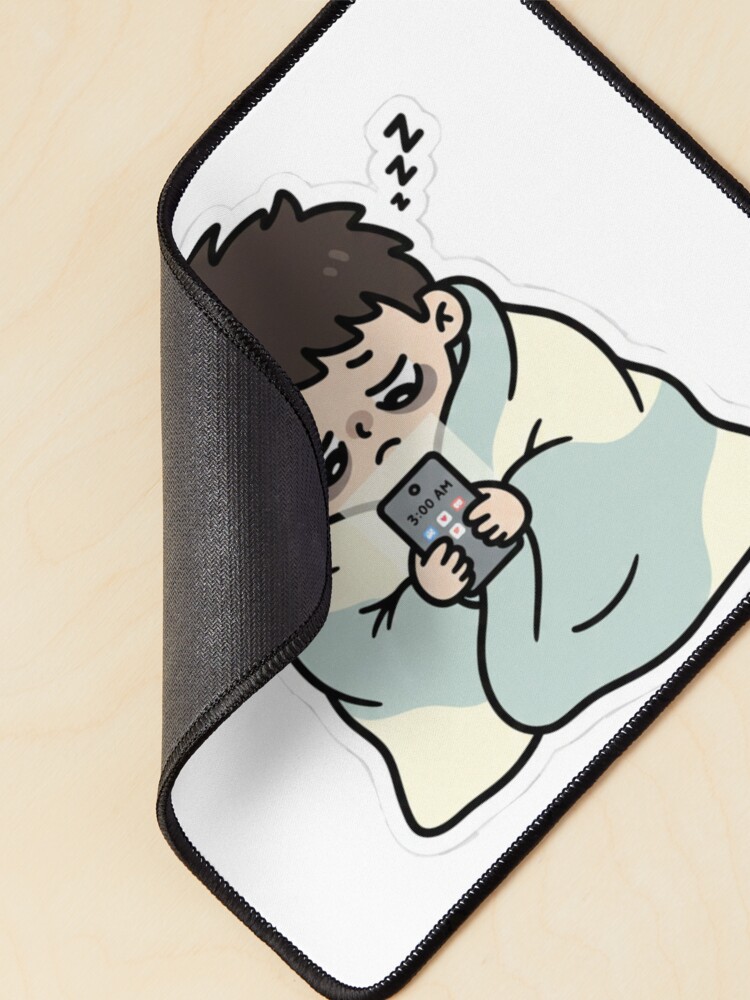 Thumbnail 2 of 5, Mouse Pad, Sleepy guy designed and sold by HazSticker.