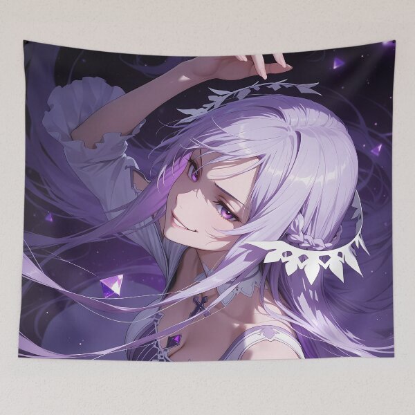 Item preview, Quinella Sword Art Online Anime Fantasy Magic Cathedral Night Purple Anime Girl designed and sold by thedarvills.