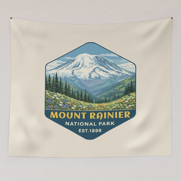 Item preview, Mount Rainier National Park Retro Sticker designed and sold by Gideon Emmerich.