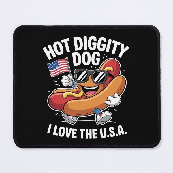 Item preview, Hot Diggity Dog I Love USA Fourth of July Hotdog designed and sold by MarryIsMonth.