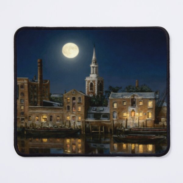 Item preview, FULL MOON OVER ST MARY'S CHURCH ROTHERHITHE LONDON designed and sold by Mackenzie Moulton International Artist .