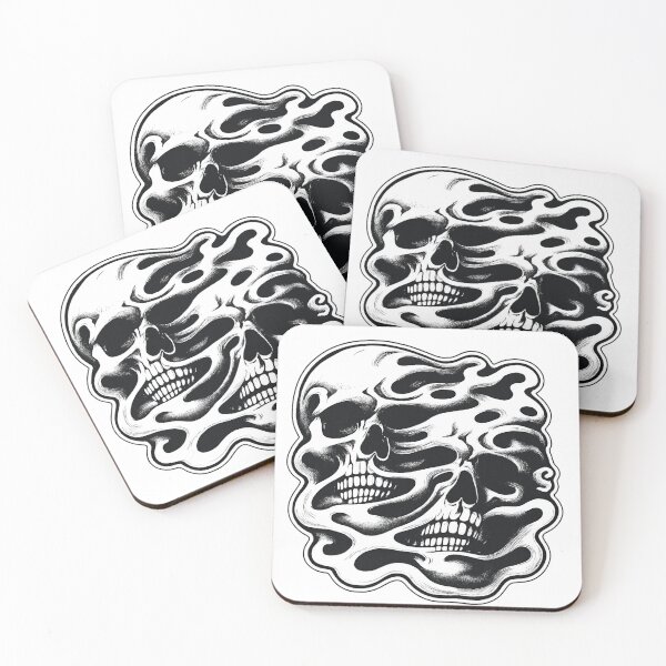Item preview, Melting Twin Skulls – Gothic Smoke Horror Art designed and sold by westtricks.
