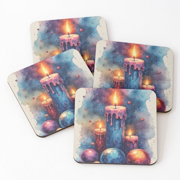 Item preview, Glowing candles and colorful balls, watercolor designed and sold by Mianku | Für das Leben.
