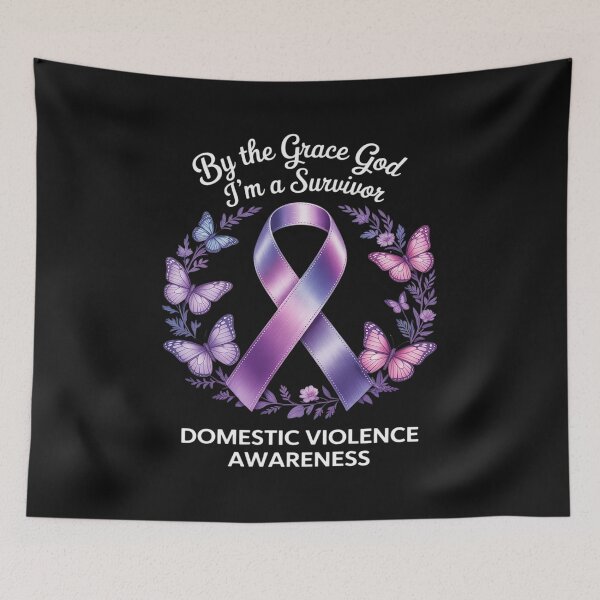 Item preview, By The Grace God Purple Ribbon Domestic Violence Awareness designed and sold by TAYLOROUSDALE.