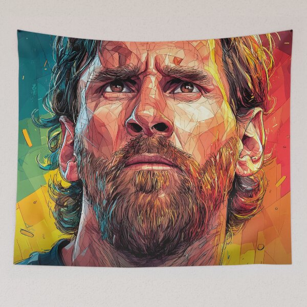Item preview, Lionel Messi Football Soccer Player Colorful Modern Portrait designed and sold by mildaclairmo.