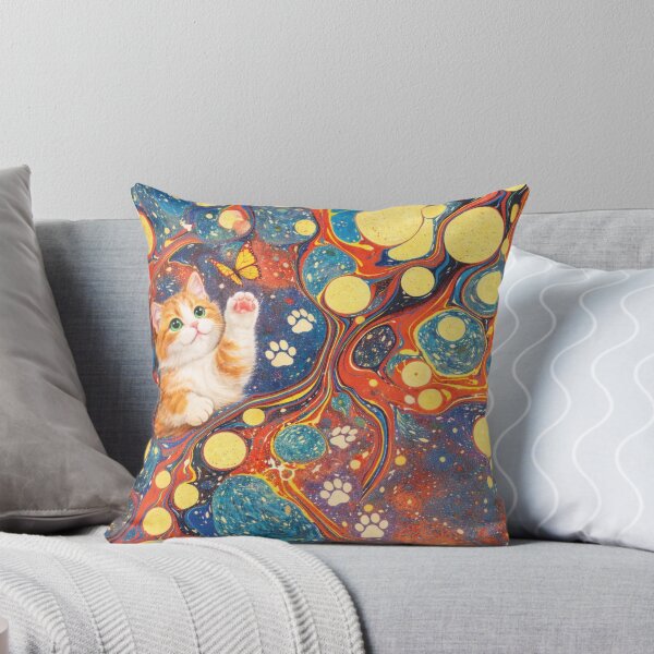 Item preview, Ginger Kitten in Psychedelic Marbling Galaxy designed and sold by Auroracat2025.