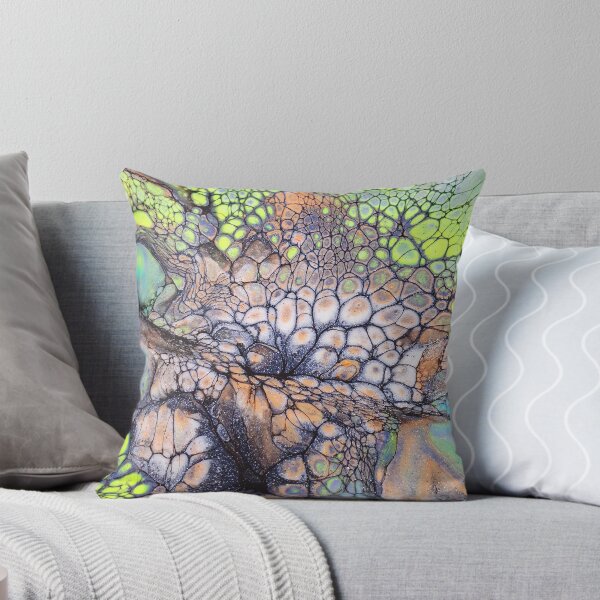 Item preview, Acrylic Pouring Art – Pastel Colors Metallic Cell Pattern with Black Mesh | Abstract Fluid Art Design designed and sold by Sandra  Bader.
