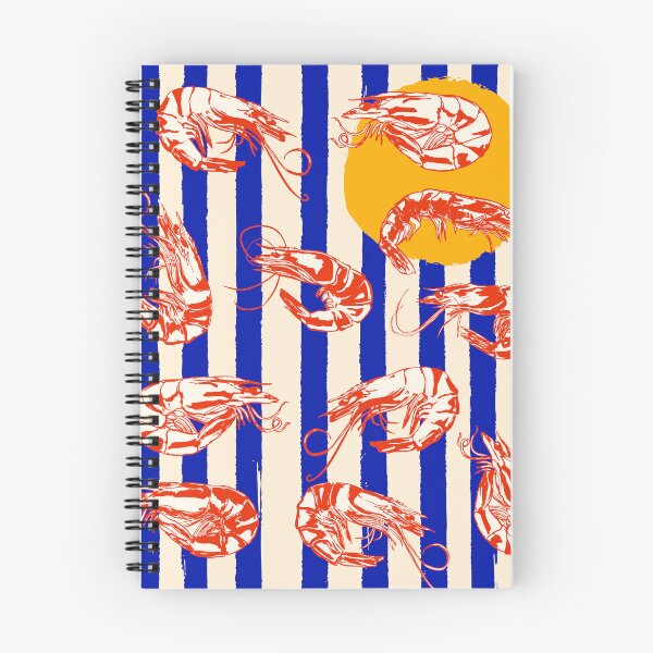 Item preview, Vintage Blue Stripes Shrimps Illustration designed and sold by MaiZephyr.