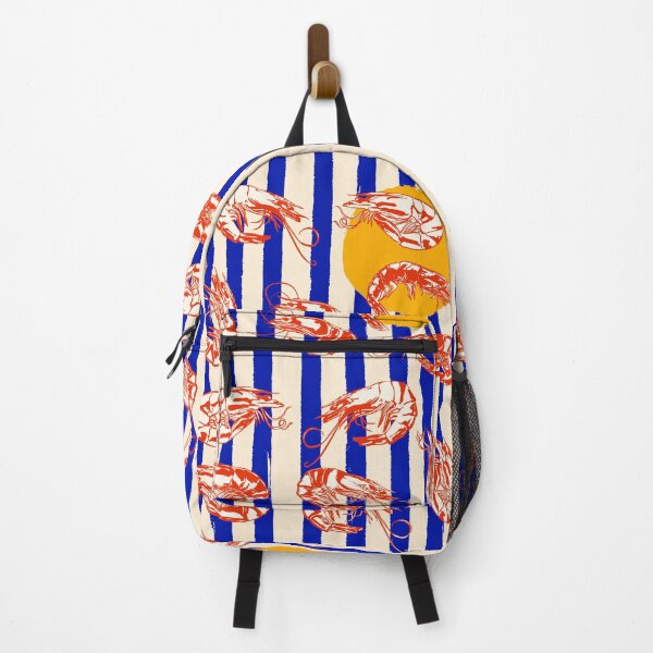 Item preview, Vintage Blue Stripes Shrimps Illustration designed and sold by MaiZephyr.