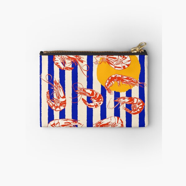 Item preview, Vintage Blue Stripes Shrimps Illustration designed and sold by MaiZephyr.