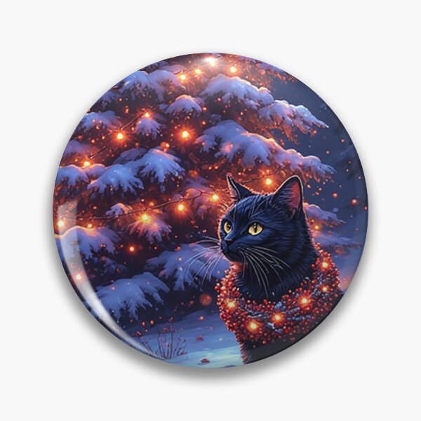 Item preview, Cat Christmas, snowy forest designed and sold by ZjalDesign.