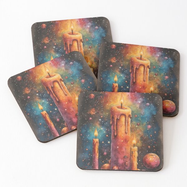 Item preview, Candles in Space Watercolor Artwork designed and sold by Mianku | Für das Leben.
