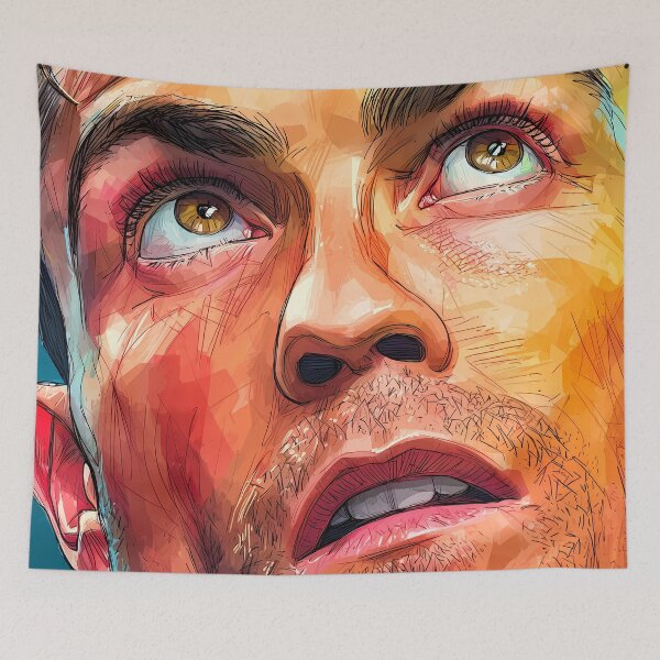 Item preview, Cristiano Ronaldo Football Soccer Player Intense Color Portrait designed and sold by mildaclairmo.