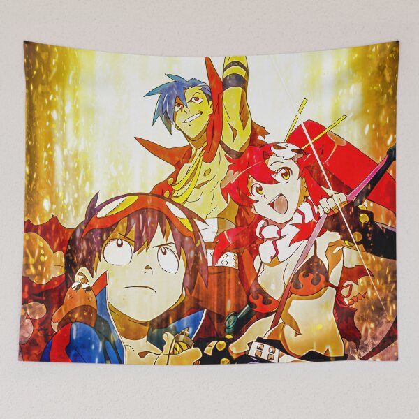 Item preview, Kamina Triumphant Spirit Gurren Lagann Anime Golden Heroic Burning Resolve designed and sold by Tokyonomad.