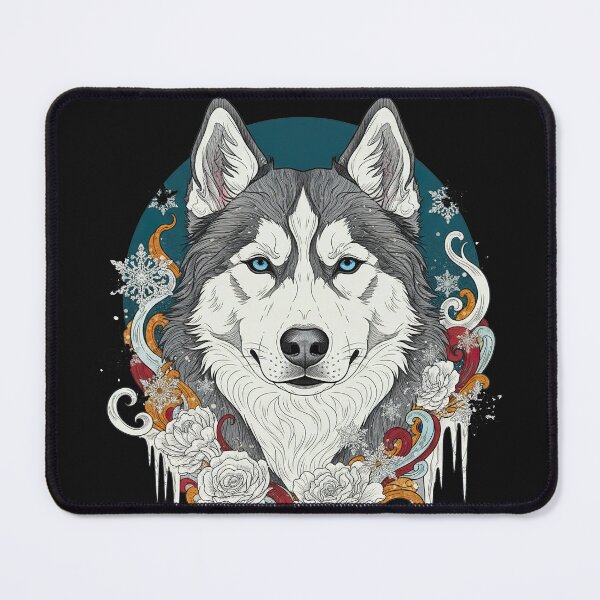 Item preview, Winter Husky Floral Siberian Dog Lover designed and sold by FemmeForge.