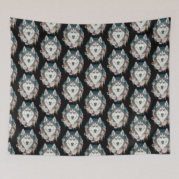 Item preview, Winter Husky Floral Siberian Dog Lover designed and sold by FemmeForge.