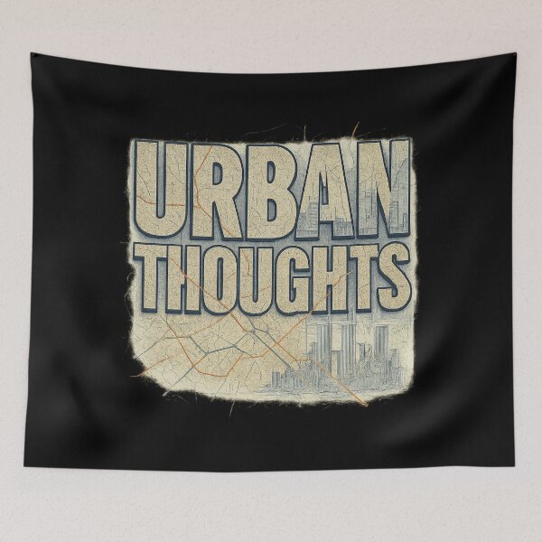 Item preview, Urban Thoughts - Layered City Map Typography Street Art designed and sold by MKreative Studio.