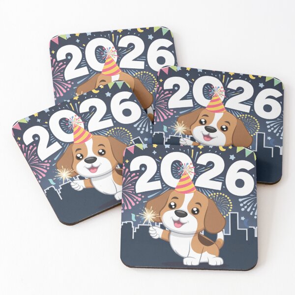 Item preview, New Year Party with Beagle 2026 designed and sold by NeatThingLover.