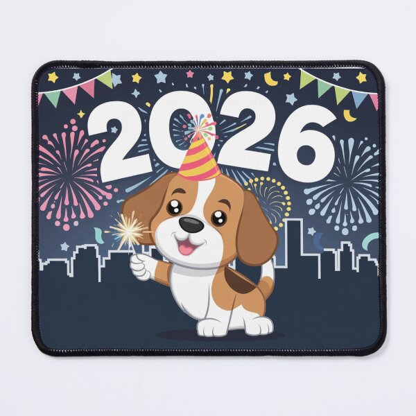 Item preview, New Year Party with Beagle 2026 designed and sold by NeatThingLover.
