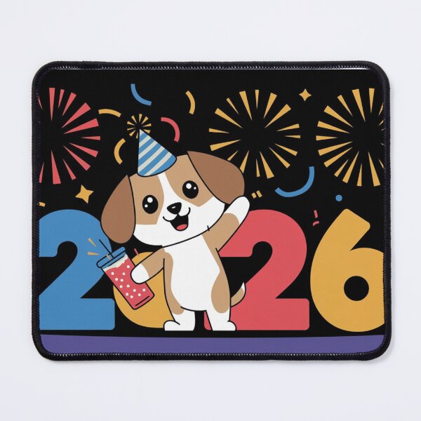 Item preview, Party Beagle Welcomes 2026 designed and sold by NeatThingLover.