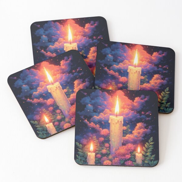 Item preview, Candles, flowers and cosmic cloud splendor designed and sold by Mianku | Für das Leben.