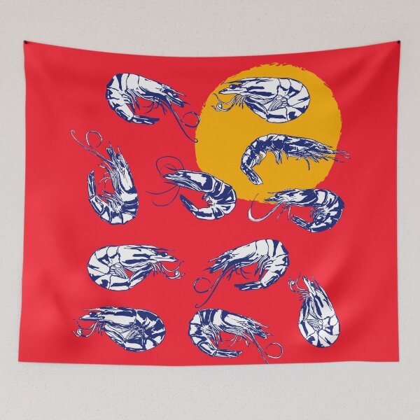 Item preview, Colorful Retro Shrimp Minimalist Illustration designed and sold by MaiZephyr.