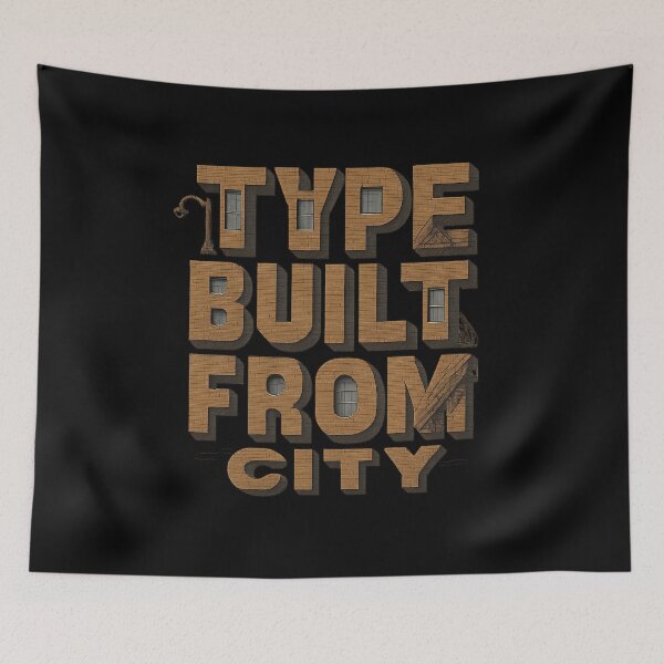 Item preview, Urban Typography - “TYPE BUILT FROM CITY” Architectural Streetwear Design designed and sold by MKreative Studio.