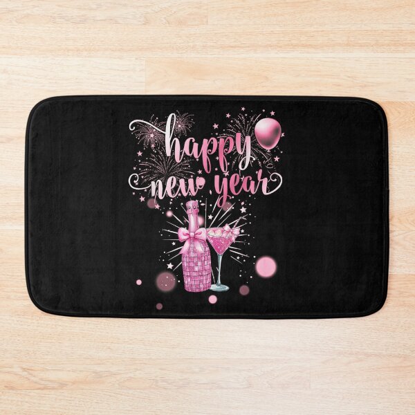 Item preview, Happy New Year Pink Champagne Bottle And Cocktail Sparkly Celebration Art designed and sold by River Silva.
