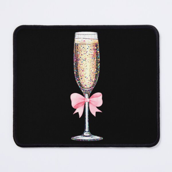 Item preview, Elegant Sparkling Champagne Glass With Pink Bow Celebration New Year Art designed and sold by River Silva.