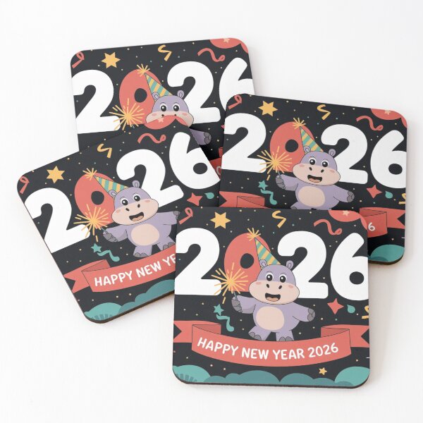 Item preview, Party Hippo Welcomes 2026 designed and sold by NeatThingLover.